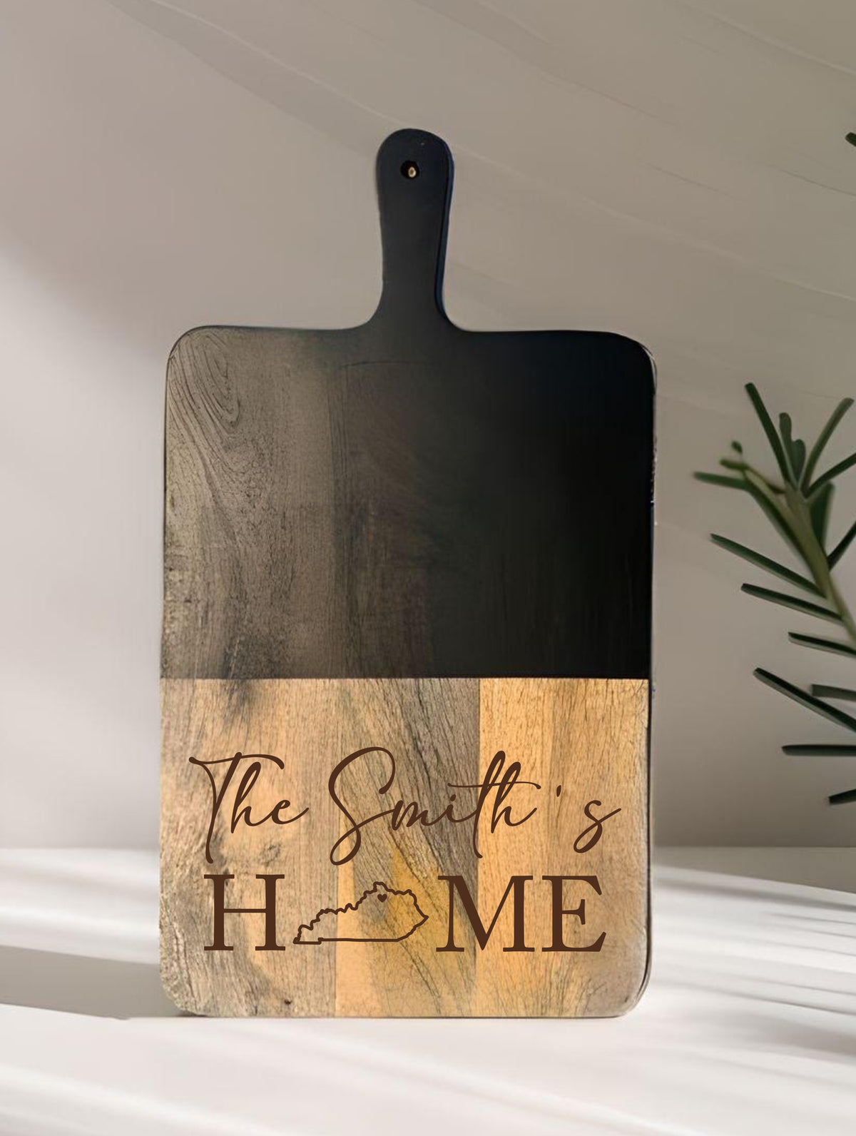 Personalized Wood Cutting Board with Name & State | Laser Engraved Custom Kitchen Gift | Unique Housewarming or Wedding Present