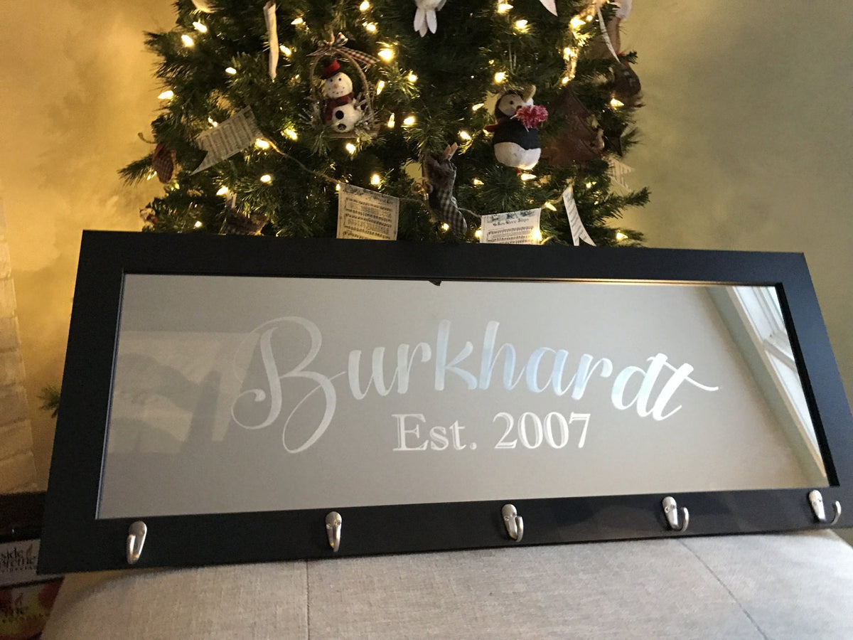 Custom Personalized Mirror Coat Rack, Mirror, Personalized Bar Mirror, Custom Engraved Mirror, Etched Bar Mirror, Custom Bar Mirror 12x36