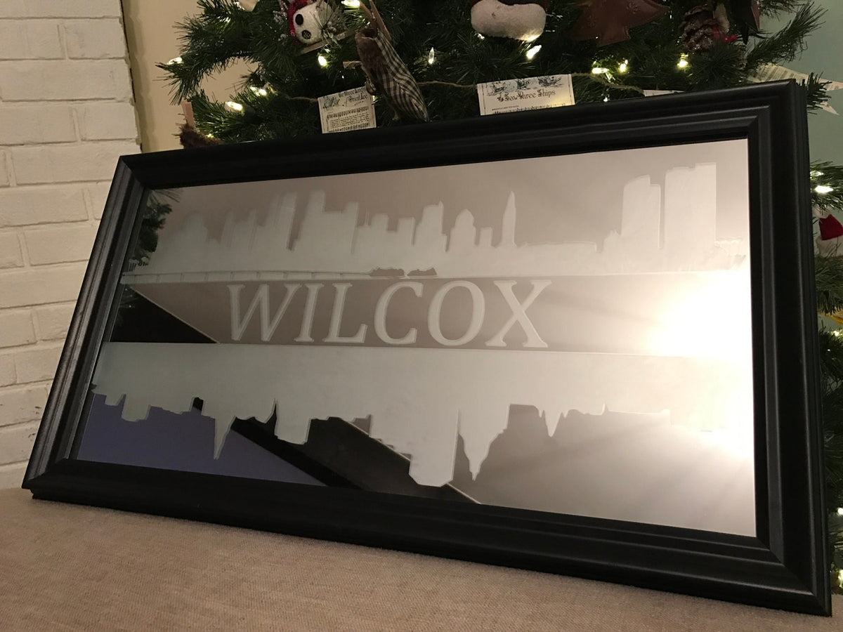Custom Personalized Drinking Glass Bar Mirror|Large Mirror|Personalized Bar Mirror|Custom Engraved Mirror|Black mirror|12x24