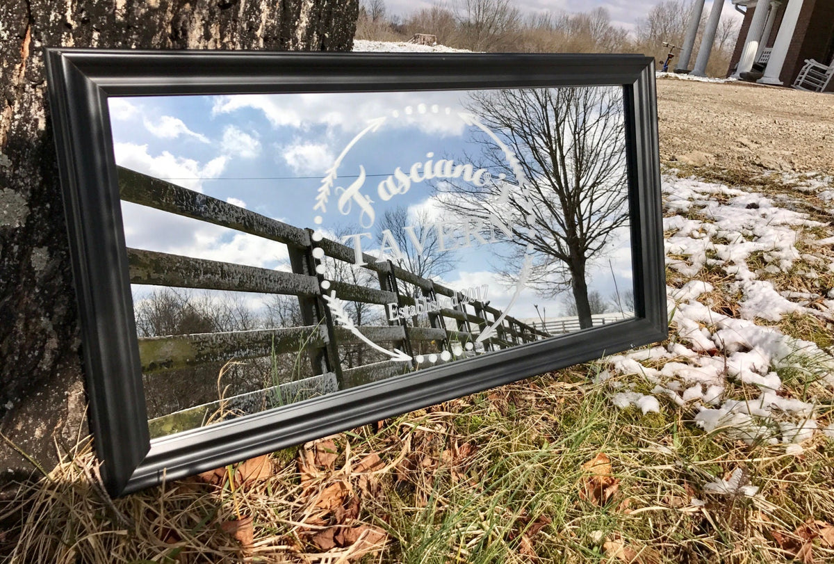 Custom Fighter Jet Bar Mirror|Large Mirror|Personalized Military Mirror|Custom Engraved F4 Airplane Mirror|Black mirror|12x24