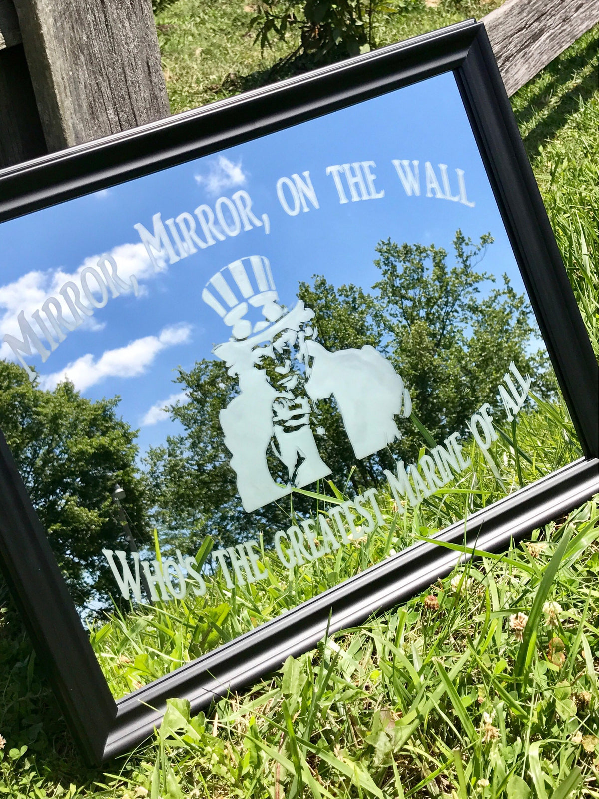 Custom Personalized Marine Mirror, Large Mirror, Personalized Bar Mirror, Custom Engraved Mirror, Etched Bar Mirror, Custom Bar Mirror 16x20