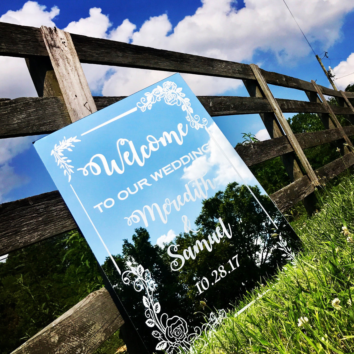 Large Personalized Wedding Welcome Sign|Wedding Welcome Mirror|Custom Engraved Mirror|Custom Wedding Mirror|Wedding Signs|Wedding Decor