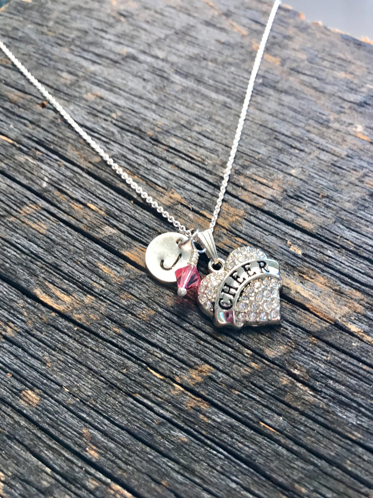 Personalized Cheer Necklace Hand Stamped Necklace Cheerleader