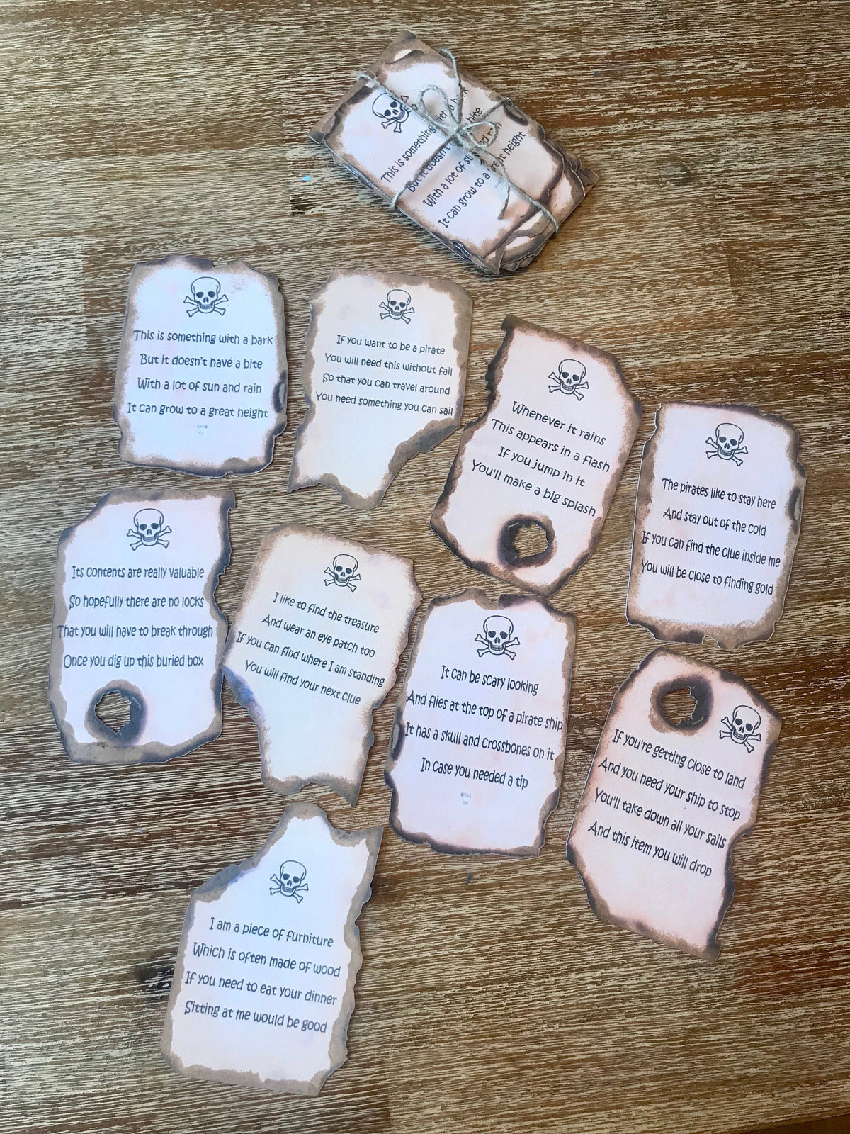 Rustic Pirate Treasure Hunt Game, Scavenger Hunt Game, Pirate Birthday Party, Treasure Map Birthday, Treasure Map Game with Clues