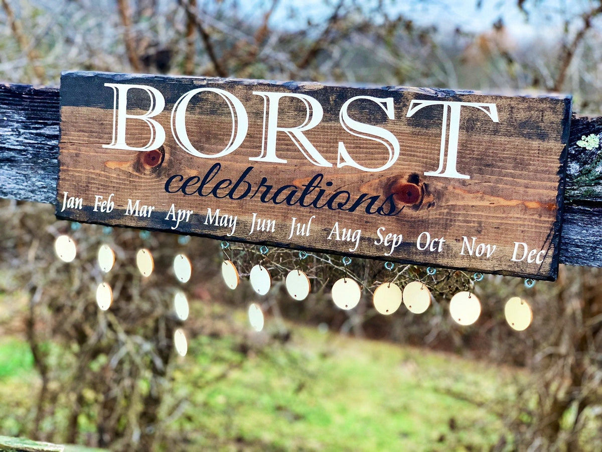 Personalized Stained Distressed Hanging Rustic Reclaimed Barnwood Barn Family Celebration Wall Hanging, Family Birthday Board, Celebration