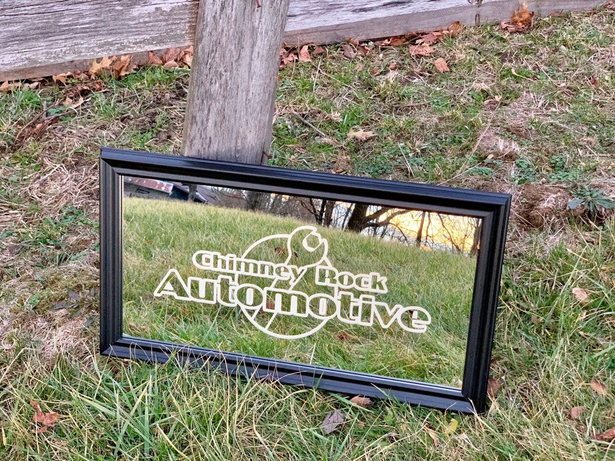 Personalized Automotive Business Logo Mirror|Large Mirror|Personalized Lobby Mirror|Custom Lobby Sign|Etched Business Mirror|Custom Logo