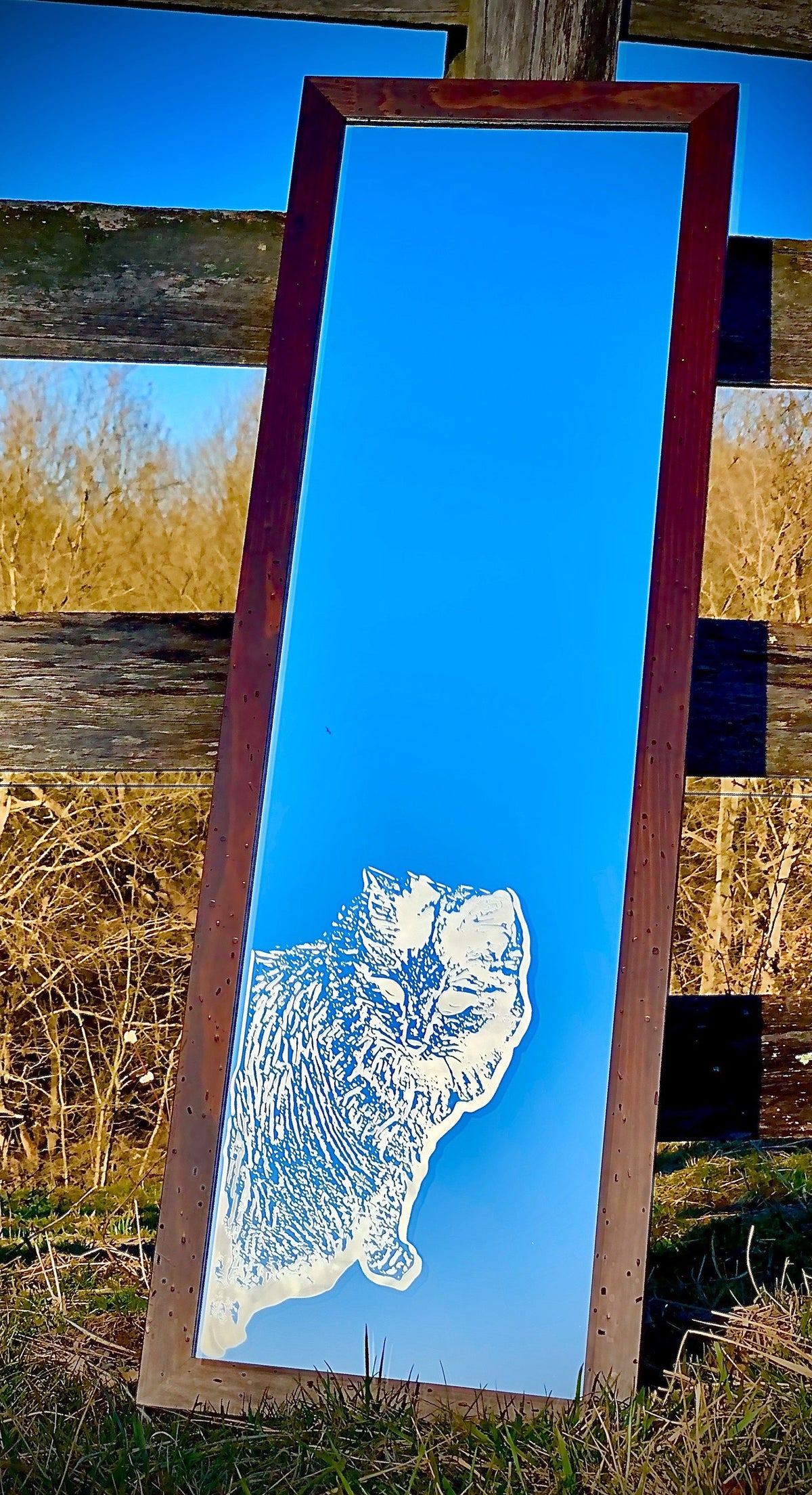 Custom Etched Large Dressing Mirror|Floor Mirror|Personalized Cat Mirror|Custom Engraved Mirror|Etched Bedroom Mirror|Cat Lover Gift|16x48