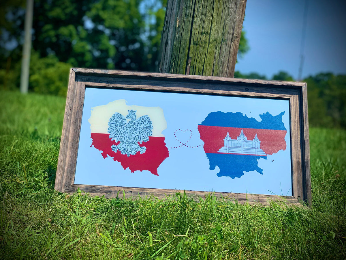 Custom Country Barnwood Mirror|Going Away Gift|Large Mirror|Personalized Mirror|Custom Engraved Mirror|Long Distance Gift|12x24