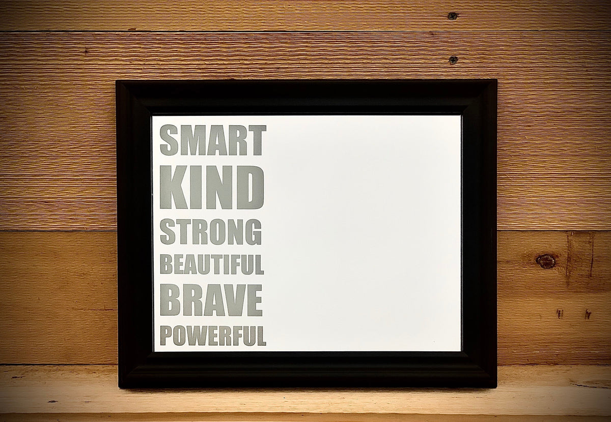 Personalized Affirmations Mirror|Custom Mirror|Black Mirror|Positive Words Mirror|Inspirational Wall Art|Encouragement Gift|11x14