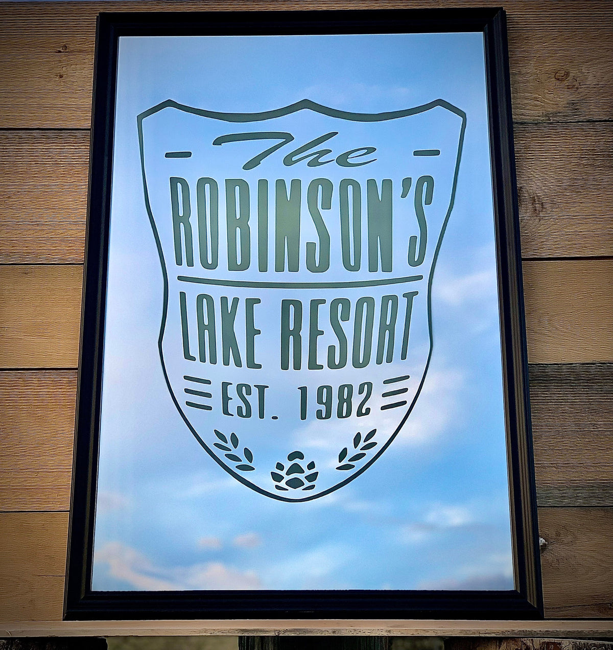 Personalized Lake House Mirror|Large Cabin Mirror|Custom Mirror|Engraved Mirror|Vertical Wall Mirror|24x36 Black Wall Mirror