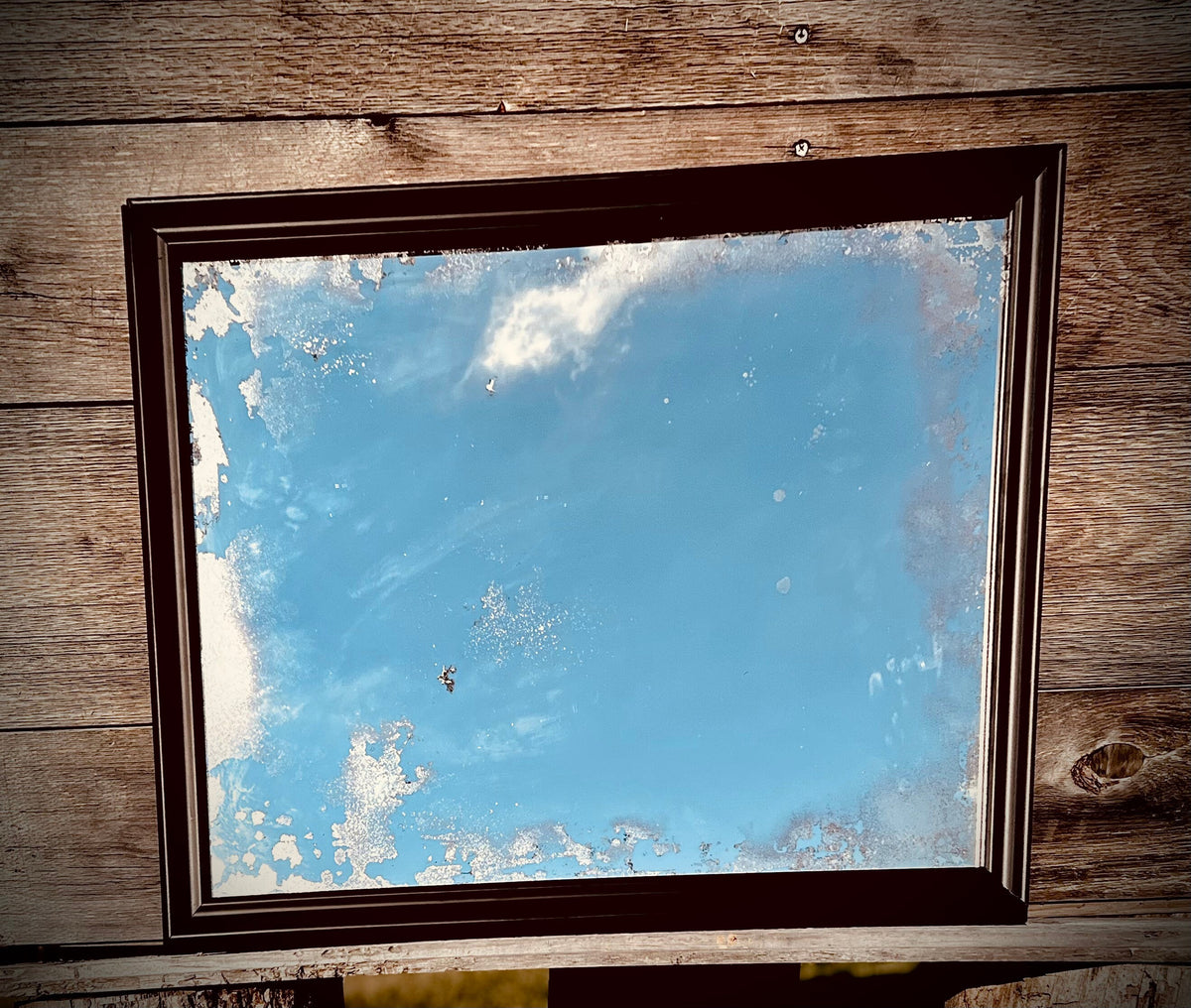 Custom Antiqued Mirror|Large Mirror|Black Framed Mercury Mirror|Antiqued Silver Mirror|Rustic Framed Wall Mirror|Custom Mirror 22x28