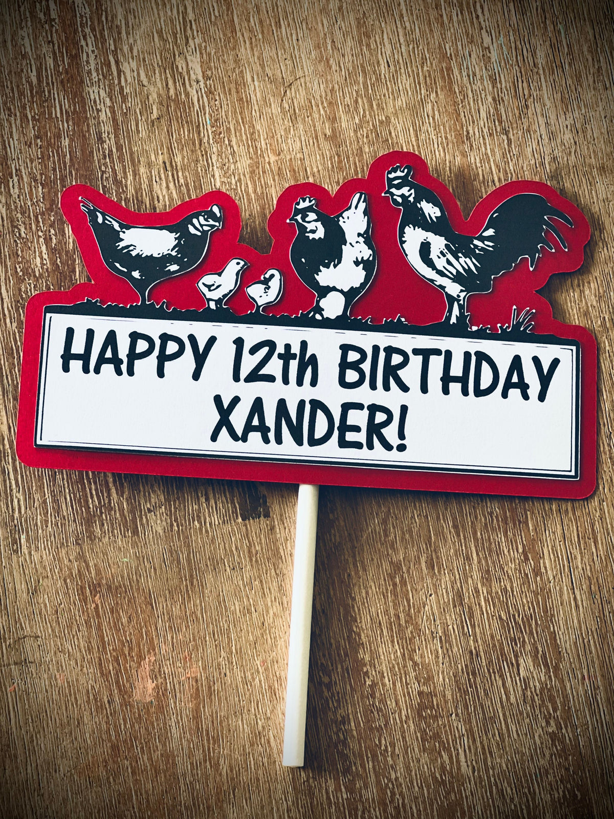 Handmade Chicken Cake Topper or Centerpiece Stakes|Farm Cake|Zoo Cake Topper|Farm Birthday|Animal Birthday