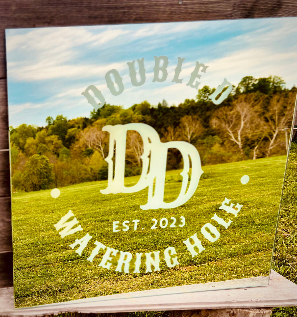 Custom Bar Logo Mirror|Logo Sign|Bar Sign|Square Mirror|Custom Logo|Square Wall Mirror|Frameless Wall Mirror|36x36