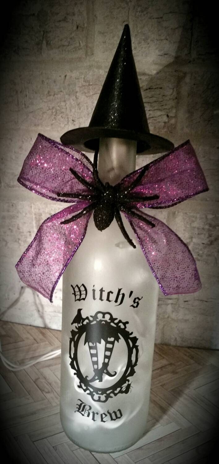Witch's Brew Wine Bottle Lamp