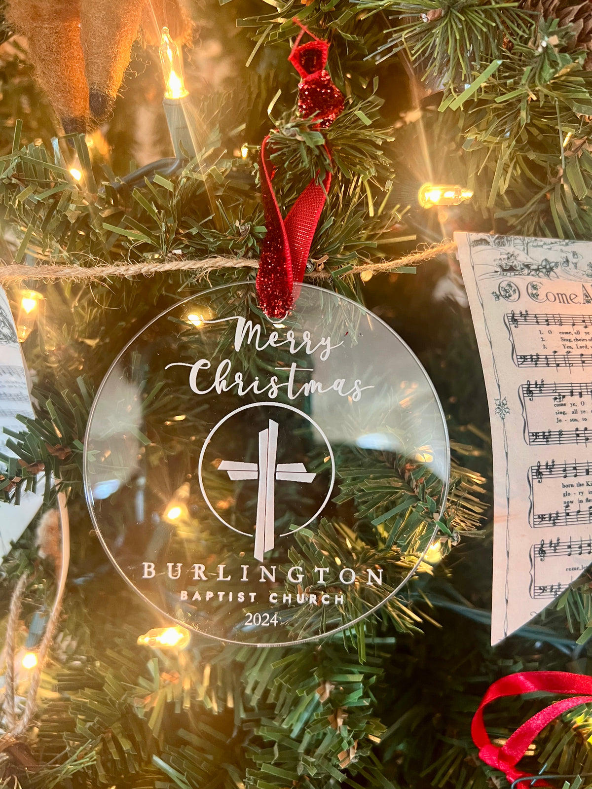 Personalized Engraved Acrylic Church Christmas Ornament|Acrylic Christmas Ornament|Personalized Church Ornament|Christmas Tree Ornament