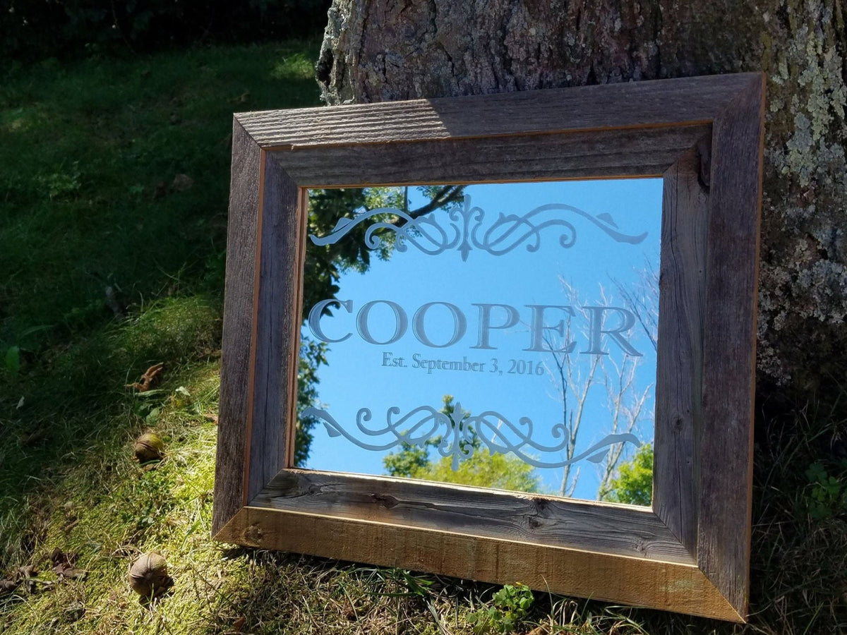 Personalized Mirror, Custom Mirror, Black Mirror, Personalized Bar Sign, Custom Engraved Mirror, Bar Mirror 11x14