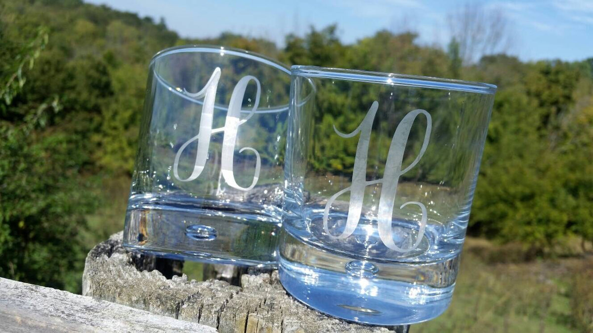 Personalized Etched Whiskey Glass|Monogrammed Rocks Glasses|Bouron Glasses|Liquor Drinking Glass|Etched Stemware|Highball Glass|Whiskey Sour