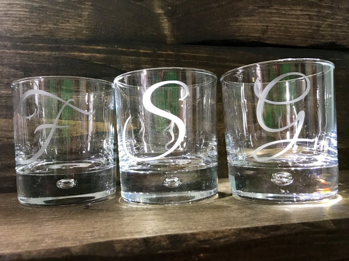 Personalized Etched Whiskey Glass|Monogrammed Rocks Glasses|Bouron Glasses|Liquor Drinking Glass|Etched Stemware|Highball Glass|Whiskey Sour