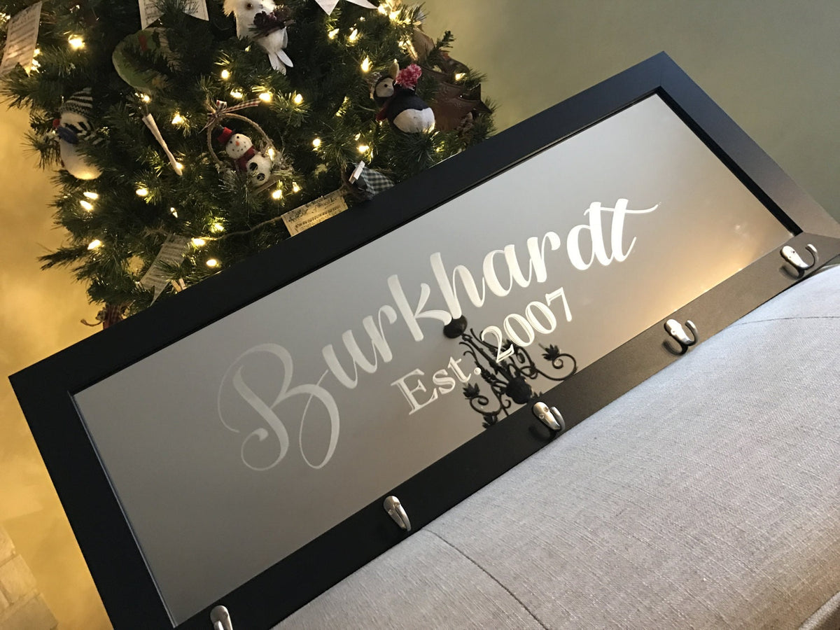 Custom Personalized Mirror Coat Rack, Mirror, Personalized Bar Mirror, Custom Engraved Mirror, Etched Bar Mirror, Custom Bar Mirror 12x36