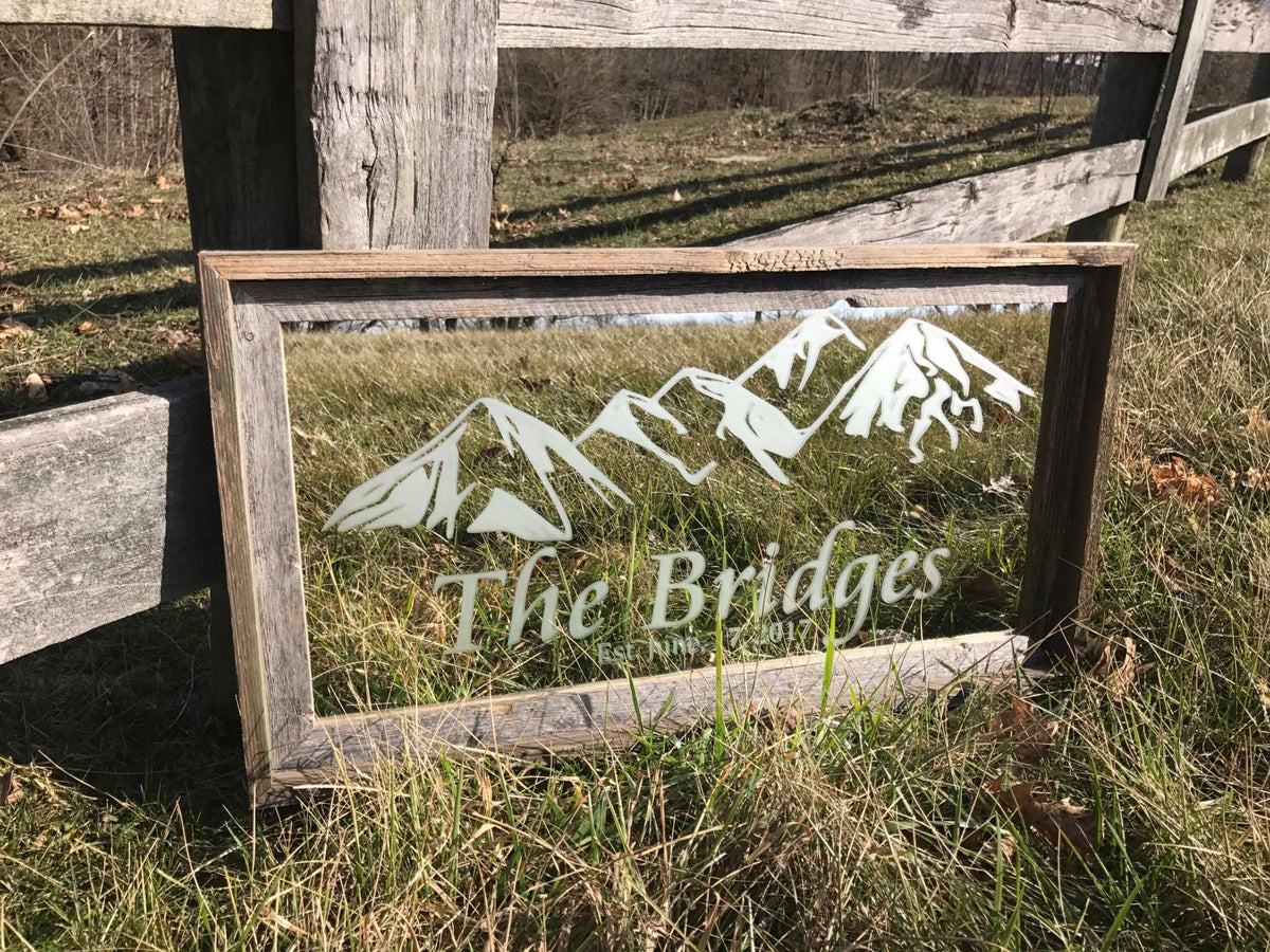 Custom Personalized Barnwood Mirror, Large Mirror, Personalized Bar Mirror, Custom Engraved Mirror, barn wood mirror, 12x24