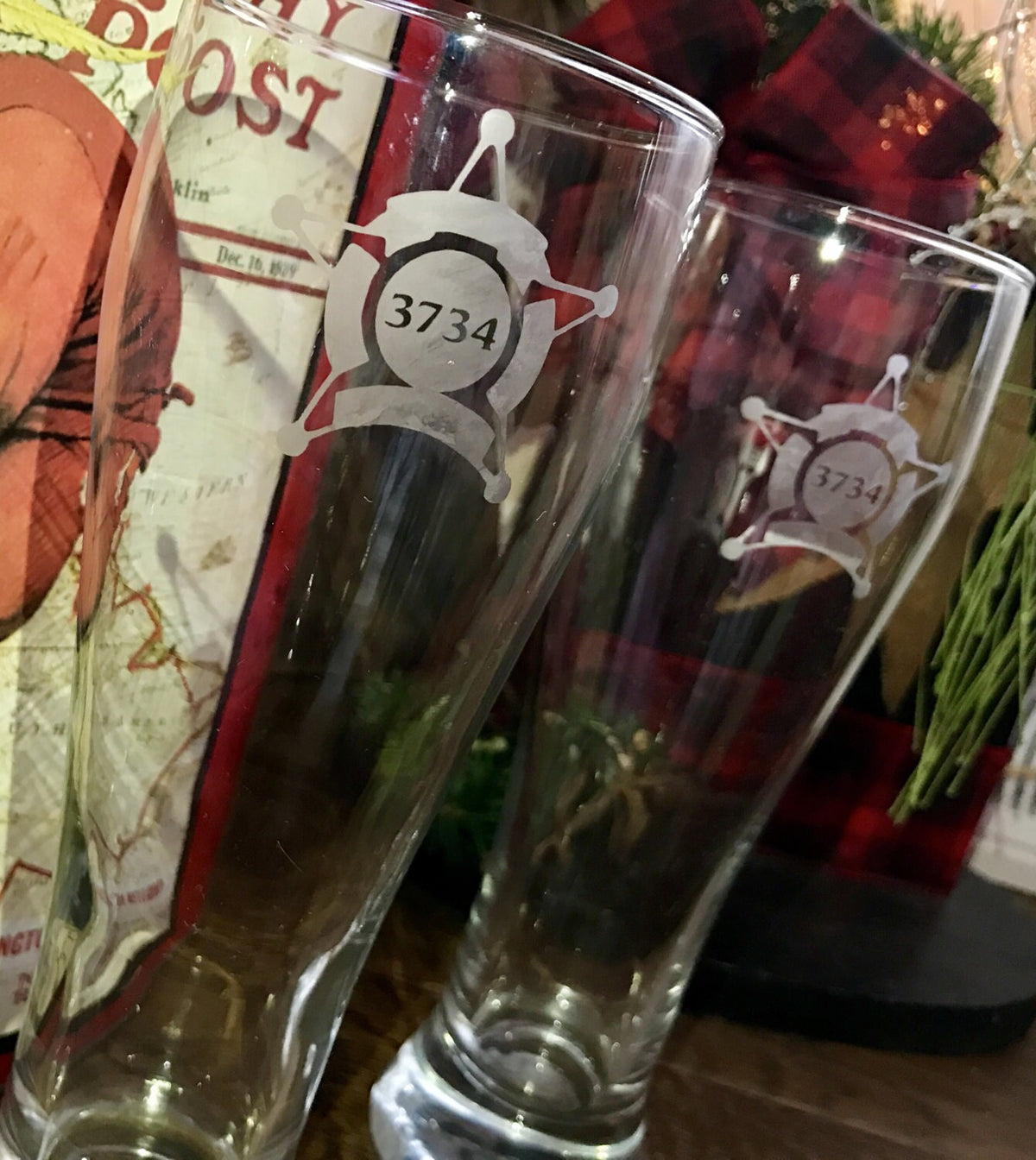 Custom Sherriff Badge Engraved Glass Pitcher|Retirement Gift|Law Enforcement Gift|Fire Department Gift|Monogrammed Glass Pitcher|Beer Gift