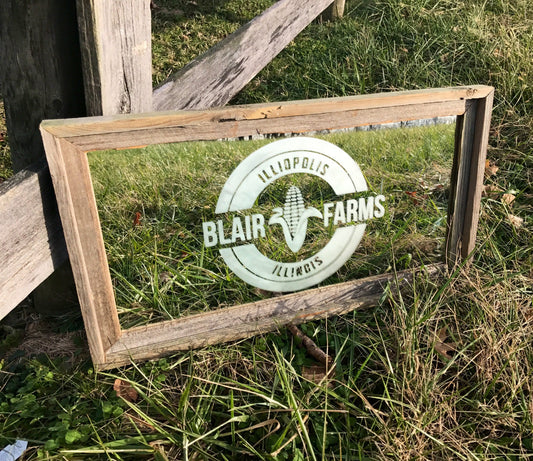 Custom Personalized Barnwood Farm Mirror, Large Mirror, Personalized Bar Mirror, Custom Engraved Mirror, barn wood mirror, 12x24