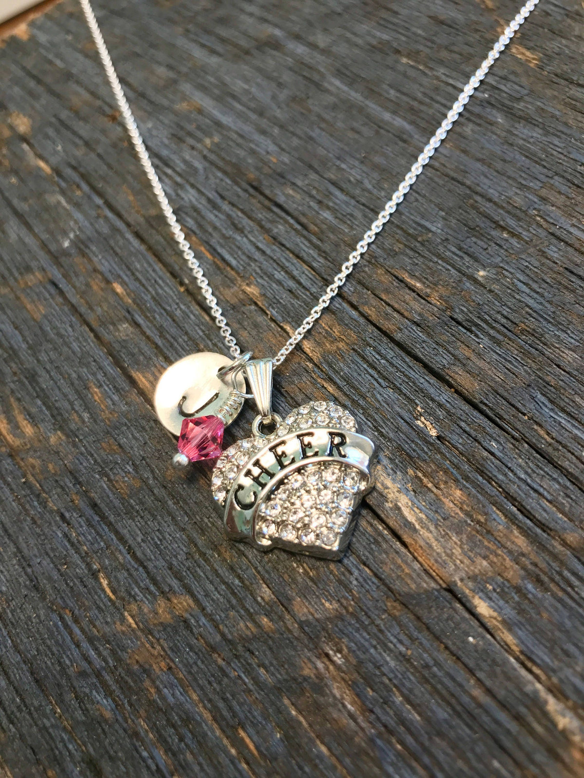 Personalized Cheer Necklace Hand Stamped Necklace Cheerleader