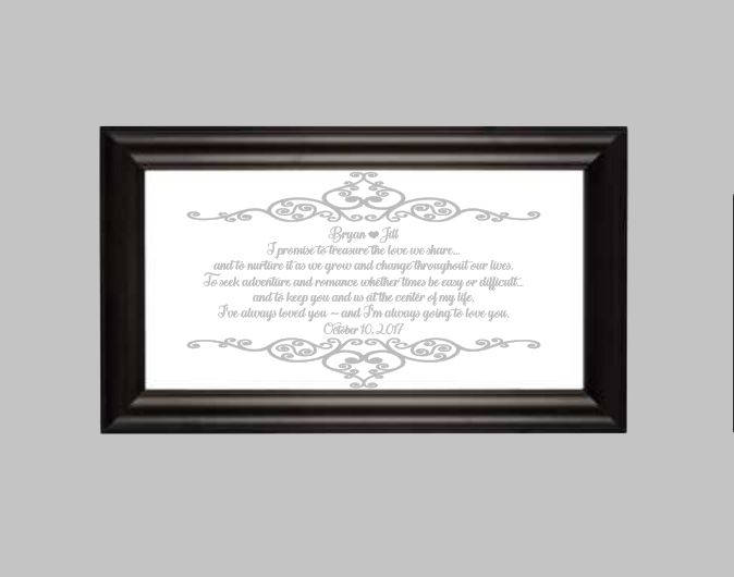 Custom Personalized Wedding Vow Mirror, Personalized Wedding Mirror, Custom Engraved Mirror, Etched Bar Mirror, Custom Bar Mirror 12x24