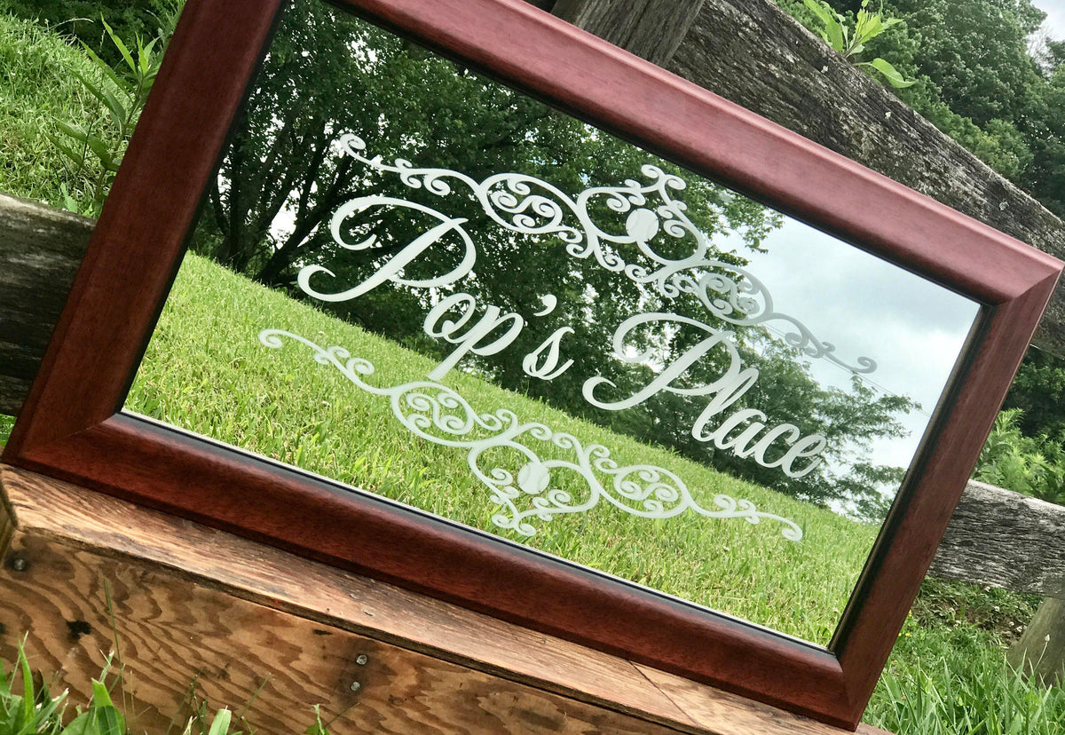 Custom Personalized Mirror, Large Mirror, Personalized Bar Mirror, Custom Engraved Mirror, Etched Bar Mirror, Custom Bar Mirror 12x24