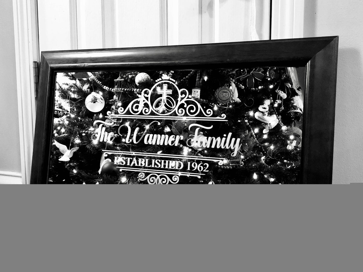 Custom Faith Family Mirror, Large Mirror, Personalized Bar Mirror, Custom Engraved Mirror, Etched Bar Mirror, Custom Bar Mirror 12x24