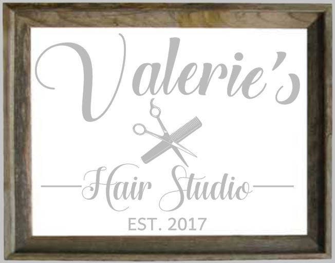 Personalized Hair Salon Mirror, Large Mirror, Personalized Barn wood Mirror, Engraved Mirror, Etched Mirror, Custom 18x24 Mirror barnwood