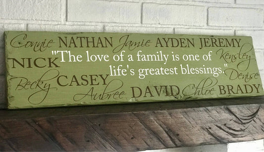Personalized Stained or Painted Distressed Hanging Rustic Blended Family Wall Hanging, Family Sign, Wood Sign