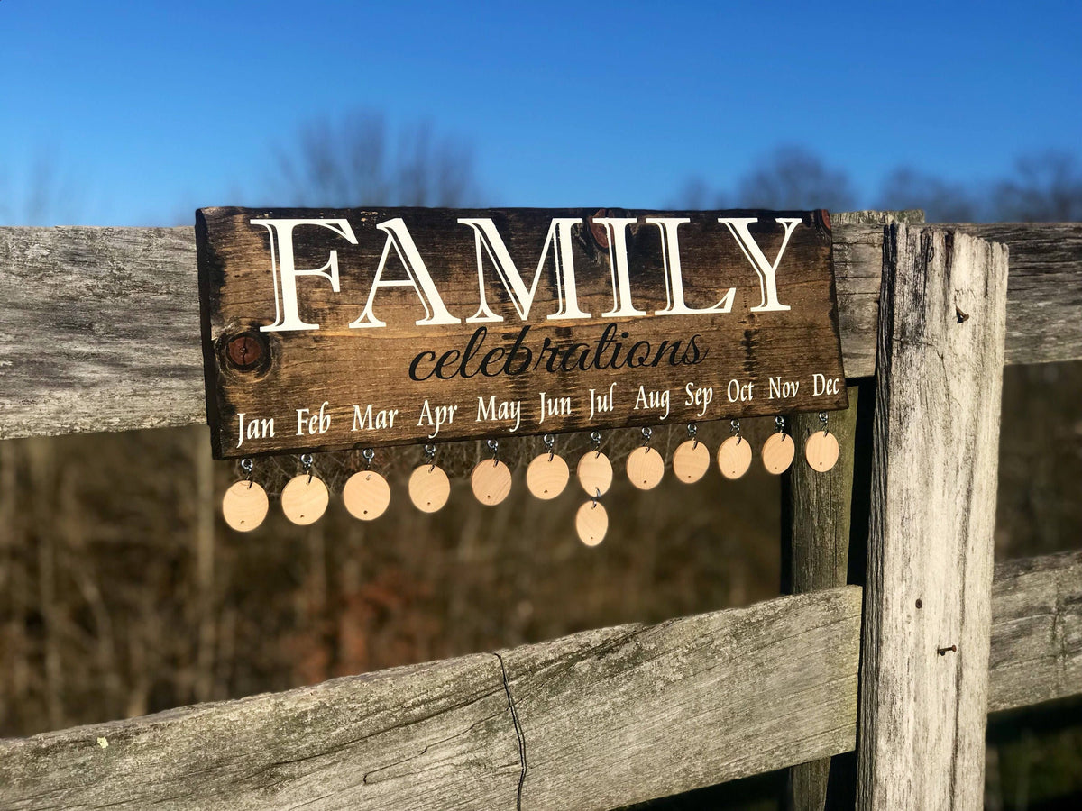 Personalized Stained Distressed Hanging Rustic Reclaimed Barnwood Barn Family Celebration Wall Hanging, Family Birthday Board, Celebration