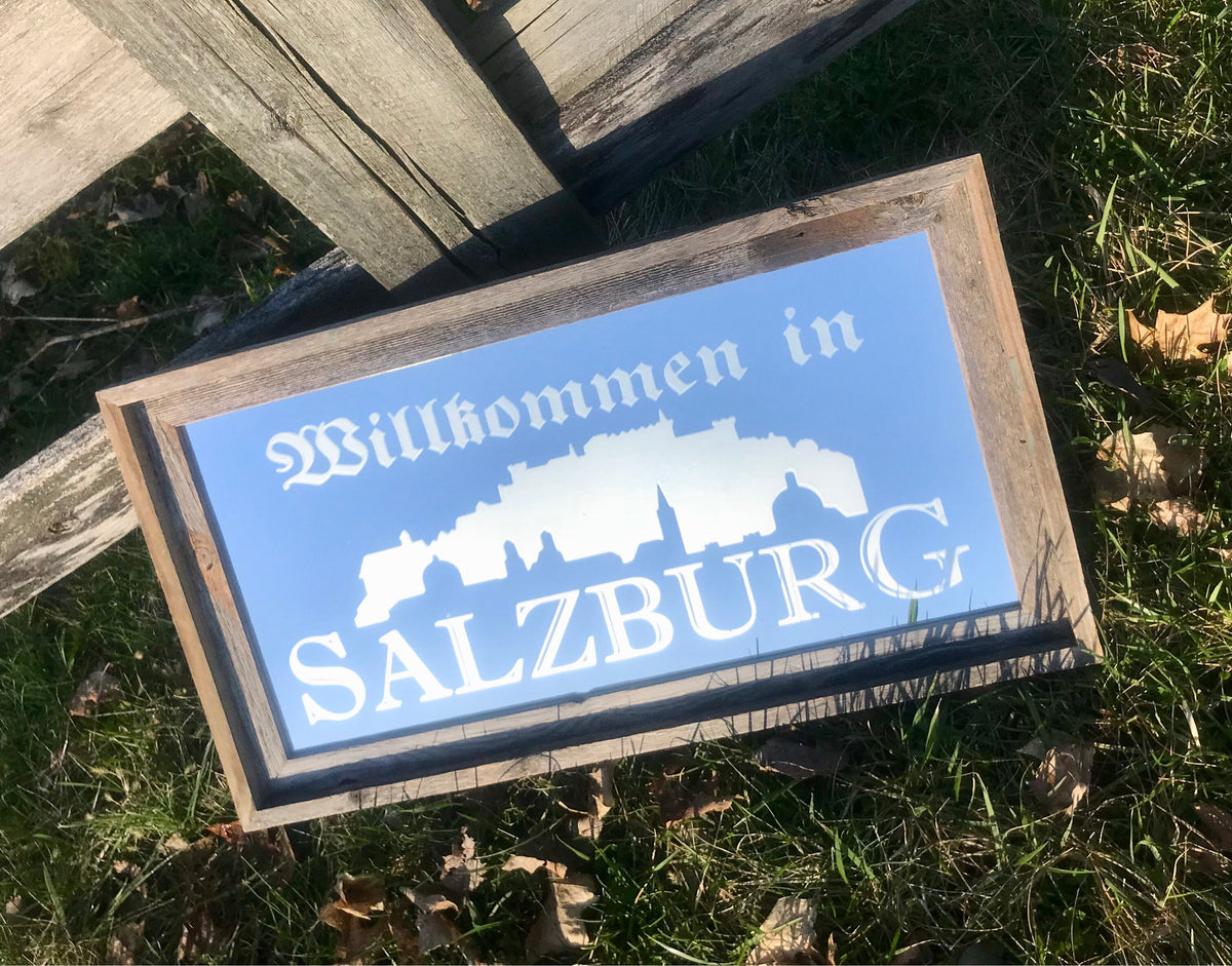 Custom Personalized Barnwood Mirror, Large Mirror, Personalized Bar Mirror, Custom Engraved Mirror, barn wood mirror, 12x24