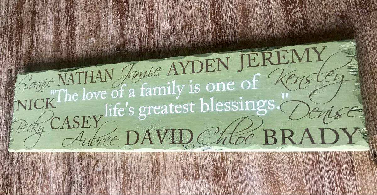 Personalized Stained or Painted Distressed Hanging Rustic Blended Family Wall Hanging, Family Sign, Wood Sign