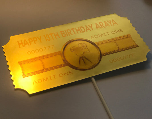 Handmade Golden Ticket Cupcake, Cake Toppers or Centerpiece Stakes