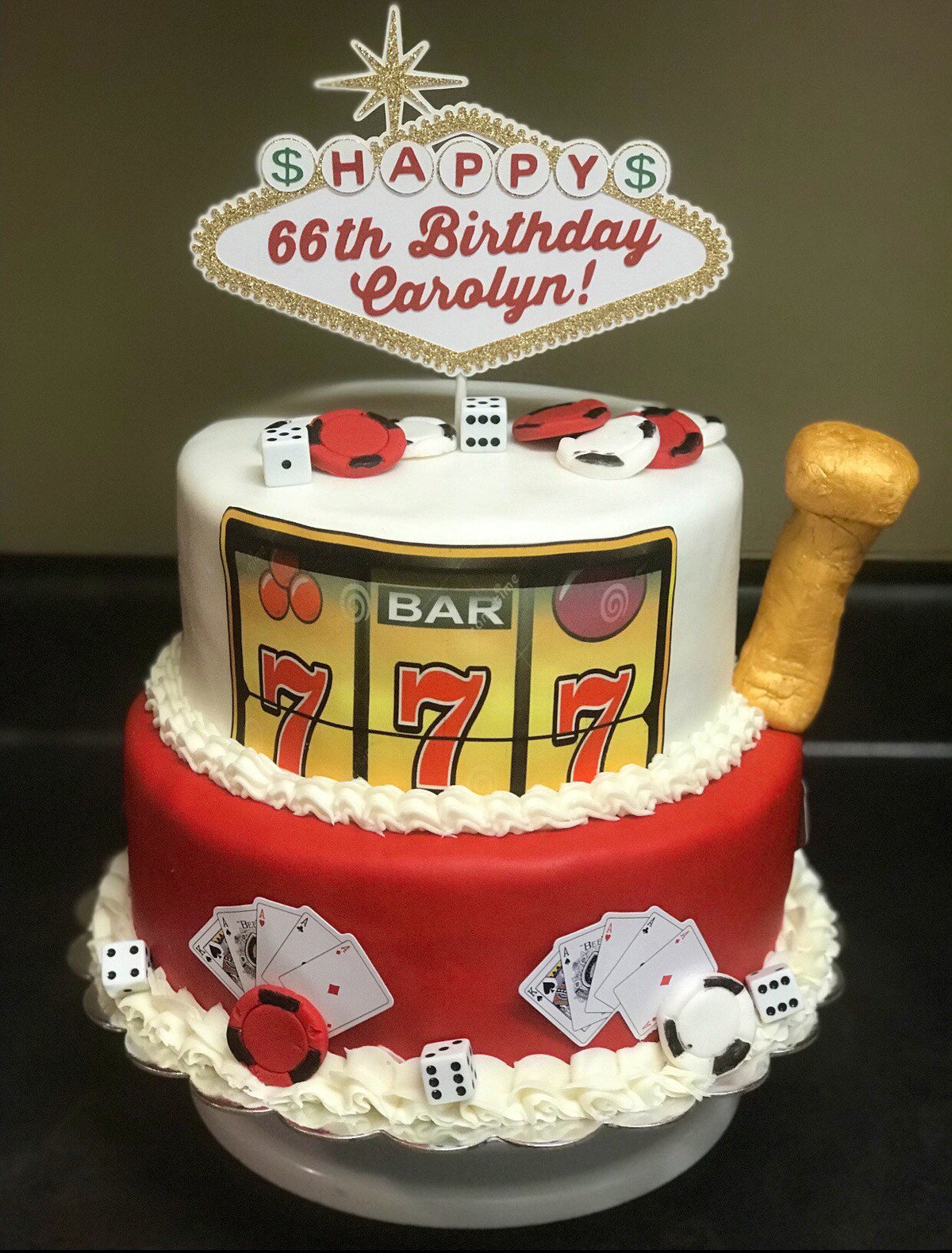 Handmade Las Vegas Cake Topper or Centerpiece Stakes, Slot Machine, Las Vegas, Casino, Vegas Birthday
