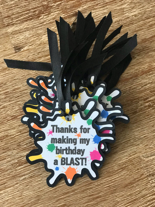 Handmade Paintball Paint Splat Favor Tags Goodie Goody Bag Tags, Paintball Favor Tag, Paintball Party, Paintball Birthday, Paint Splat