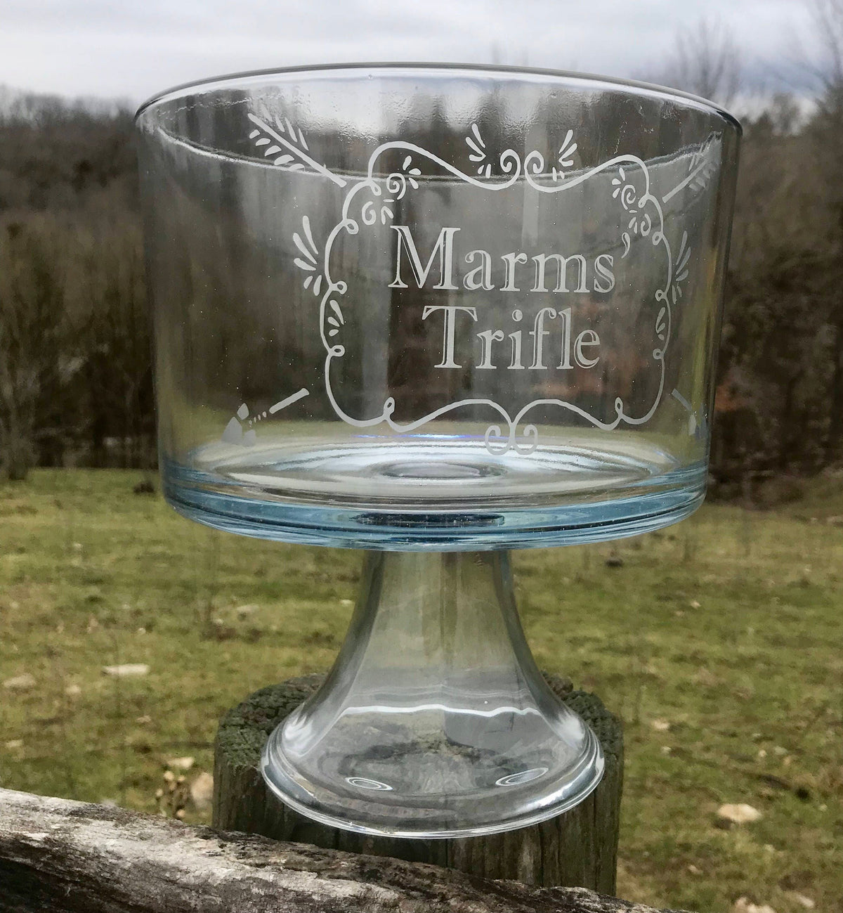 Custom Personalized Dessert Dish, Glass Trifle Bowl, Personalized Serveware, Personalized Kitchen, Custom Gift, Housewarming