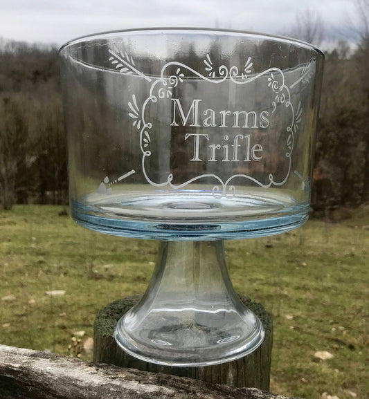 Custom Personalized Dessert Dish, Glass Trifle Bowl, Personalized Serveware, Personalized Kitchen, Custom Gift, Housewarming
