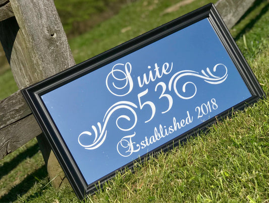 Custom Personalized Logo Mirror, Large Mirror, Personalized Bar Mirror, Custom Engraved Mirror, Black mirror, 12x24