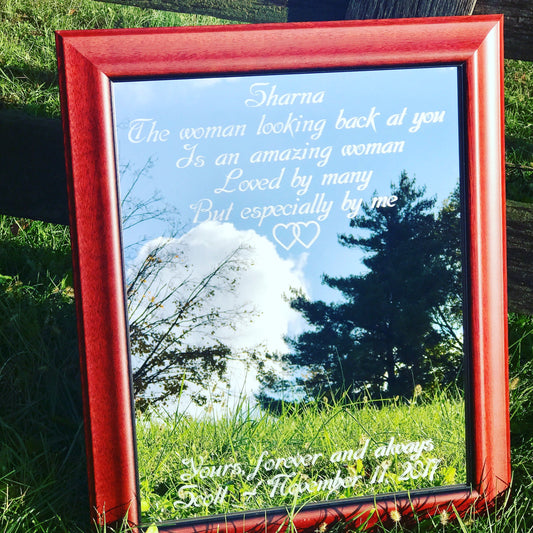 Personalized Poem Mirror|Custom Mirror|Large Mirror|Personalized Bar|Custom Engraved Mirror|Affirmations Mirror 11x14