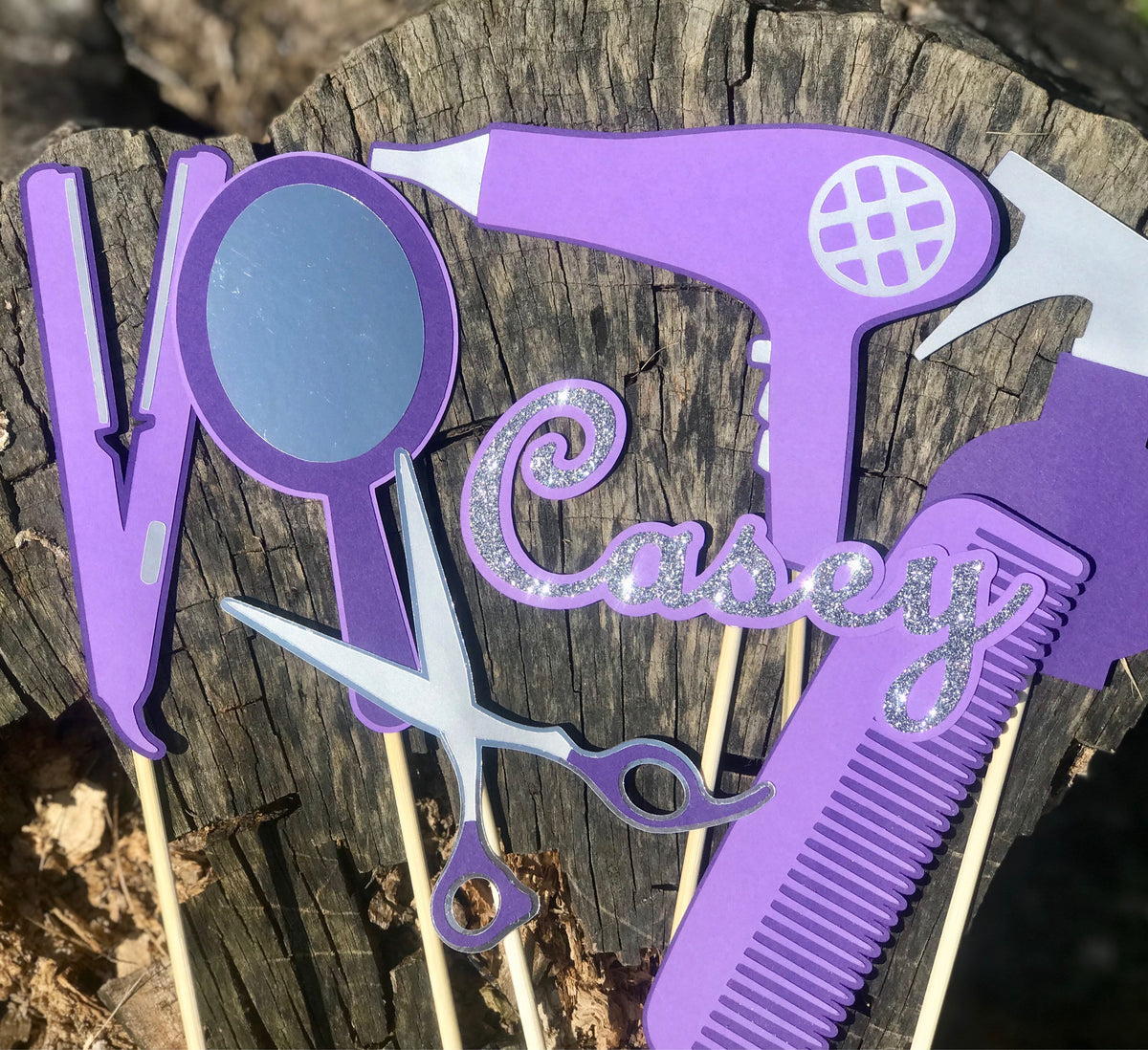 Custom Beauty Salon Birthday Cupcake Toppers|Hair Salon Centerpiece Stakes|Salon Birthday|Makeover Birthday|Tween Birthday|Teen Birthday