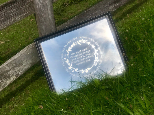 Custom Prayer Affirmation Mirror, Large Mirror, Self Image, Custom Engraved Mirror, Etched Bar Mirror, Custom Bar Mirror 16x20