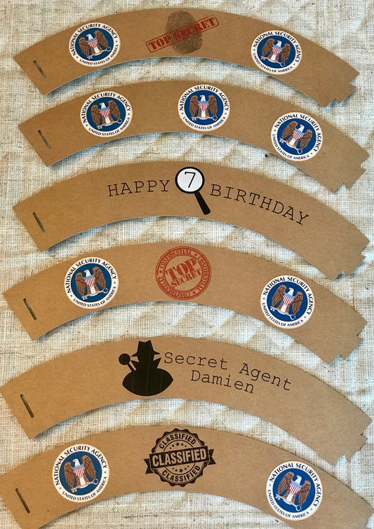 Spy 007 Detective Mystery Cupcake Wraps, Cupcake Wrappers, Police Cupcake, Spy Cupcake, Myster Cupcake, 008 Cupcake