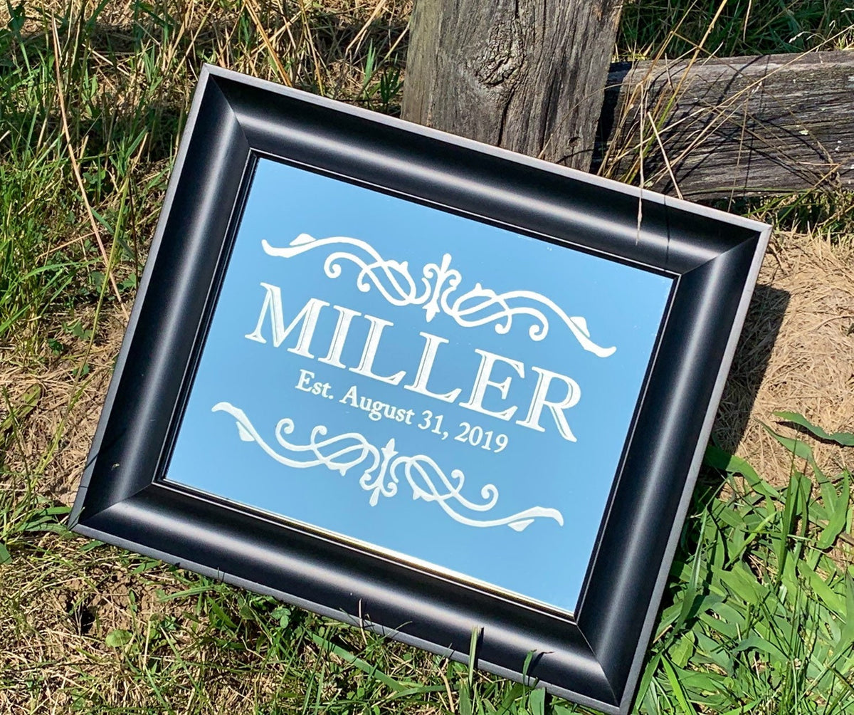 Personalized Mirror, Custom Mirror, Black Mirror, Personalized Bar Sign, Custom Engraved Mirror, Bar Mirror 11x14