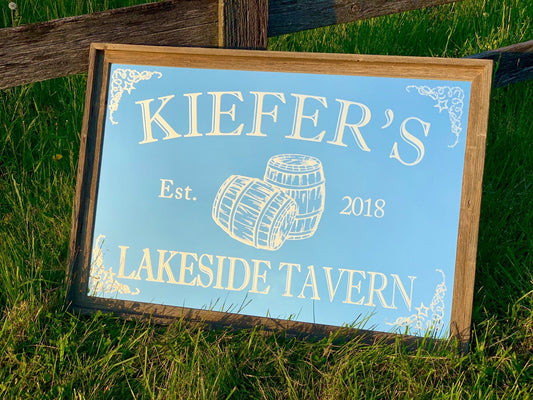 Custom Bar Mirror|Large Mirror|Personalized Bar Mirror|Farmhouse Decor|Custom Engraved Mirror|Tavern Mirror|24x36