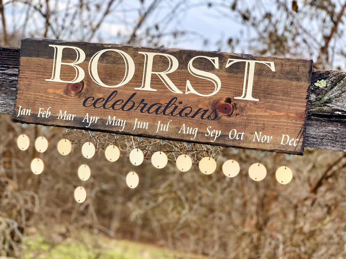 Personalized Stained Distressed Hanging Rustic Reclaimed Barnwood Barn Family Celebration Wall Hanging, Family Birthday Board, Celebration