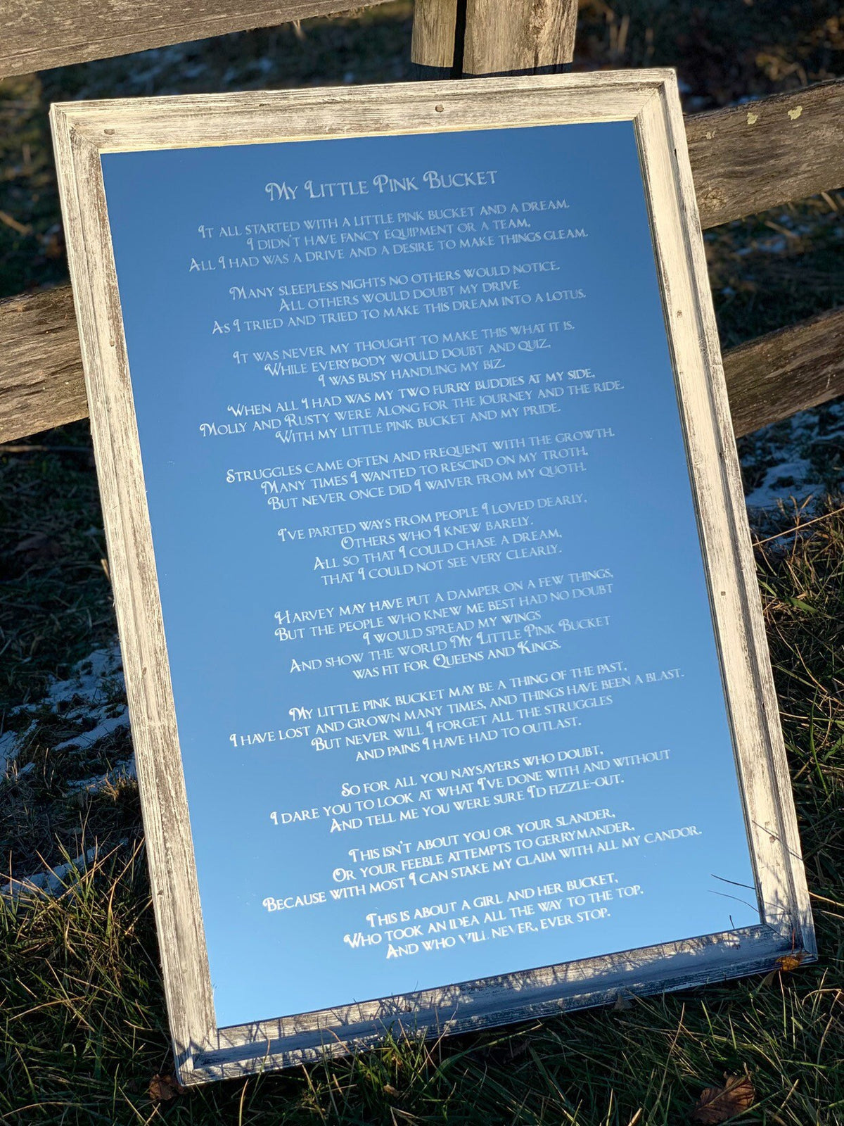 Custom Poem or Song Lyric Wall Art Mirror|Large Poem Wall Art|Custom Mirror|Farmhouse Mirror|Farm House Mirror|24x36 Barnwood