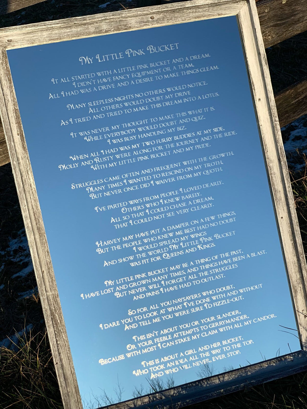 Custom Poem or Song Lyric Wall Art Mirror|Large Poem Wall Art|Custom Mirror|Farmhouse Mirror|Farm House Mirror|24x36 Barnwood